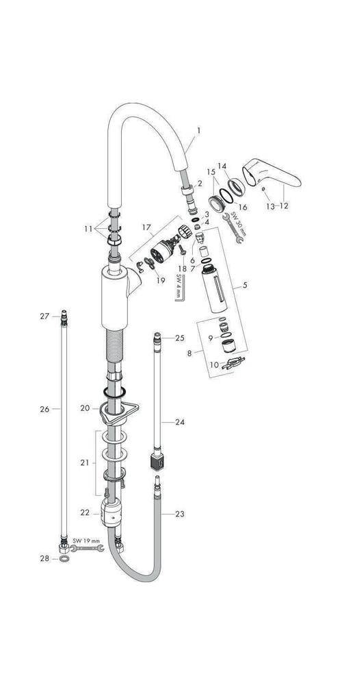 HG Einhebel-Spültischmischer FOCUS 240 mit Ausziehbrause mattschwarz-2