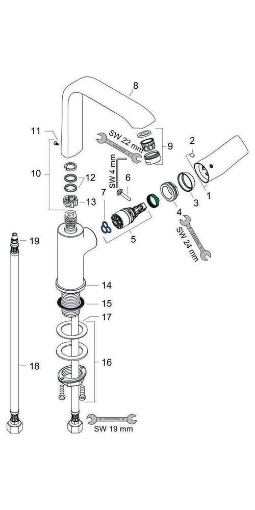Hansgrohe Metris Einhebel-Waschtischmischer 230mm 5l/min ohne Garnitur, Chrom-1