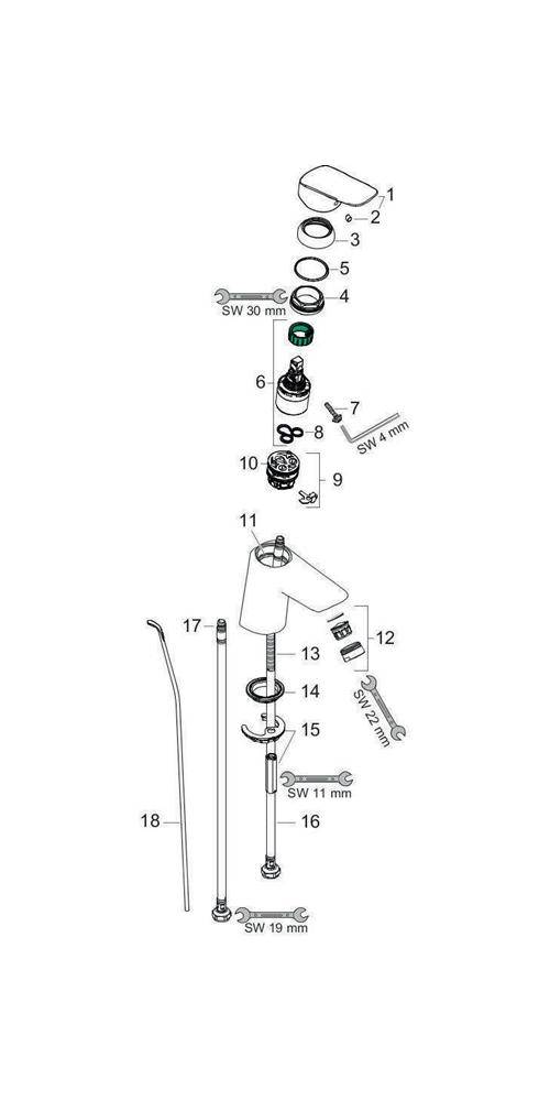 hansgrohe Logis Einhebel-Waschtischmischer 70mm 5l/min Chrom mit Metall-Zugstangen-Garnitur-1