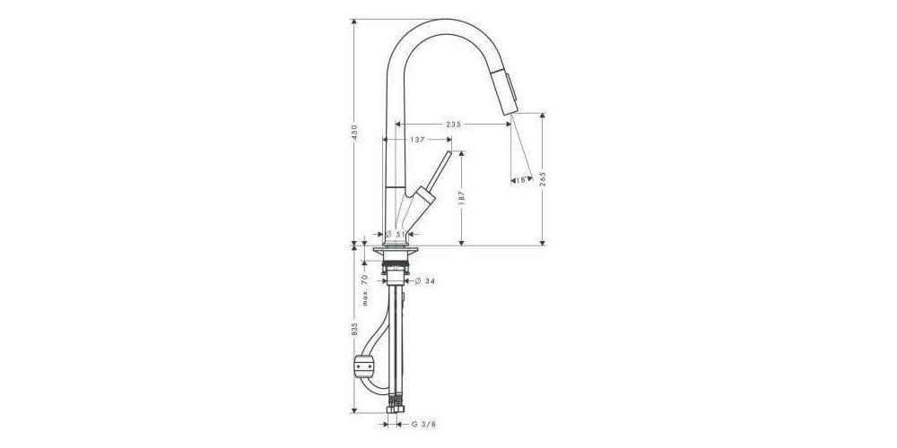 hansgrohe Einhebel-Spültischmischer AXOR STARCK DN 15 m Ausziehbrause-1