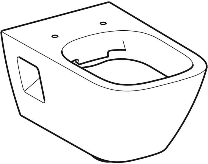 GE Renova Plan Wand-WC Tiefspüler teilgeschlossene Form Rimfree, weiß Tect-3