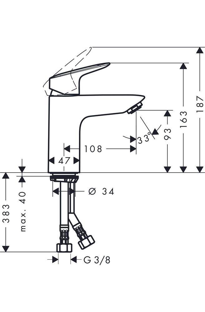 Hansgrohe Logis Einhebel-Waschtischmischer 100mm 5l/min Chrom ohne Garnitur-1