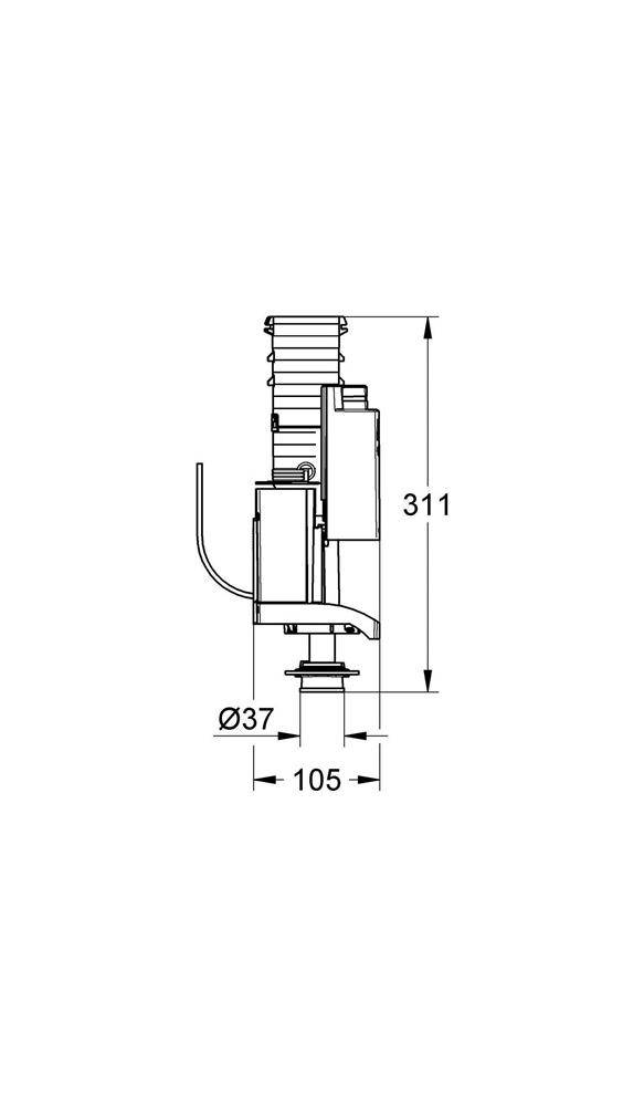 Grohe Ablaufventil AV1 mit Verlängerung 6-9 Liter einstellbar, ohne Ventilsitz, 42320000-2