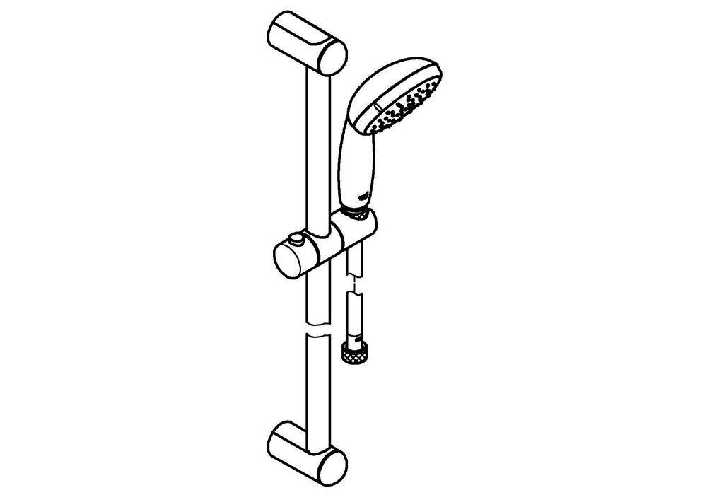 GROHE Brausestangenset Tempesta 100 001 60cm 2 Strahlart o DF-Begr-2