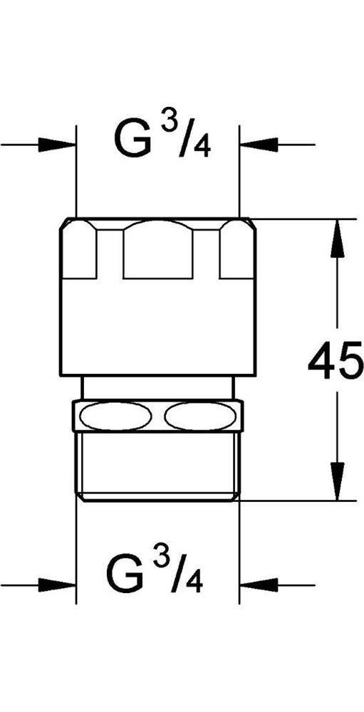 GROHE 41239000 Rohrbelüfter Eggemann 3/4Zoll DN 20 chrom-4