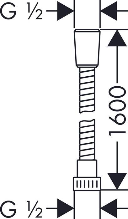 HG Brauseschlauch METAFLEX 1600mm chrom-2