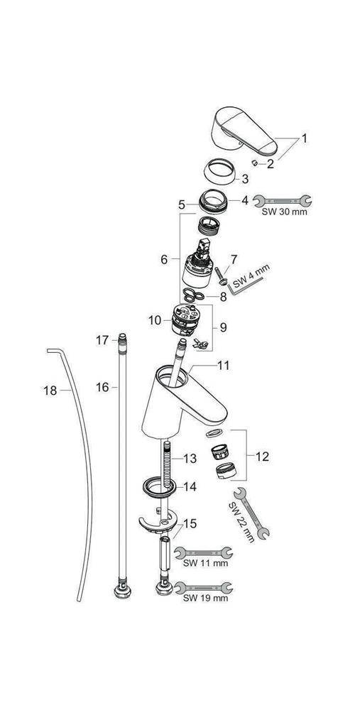 Hansgrohe Focus Einhebel-Waschtischmischer 70mm 5l/min mit Zugstangen-Garnitur, Chrom-3