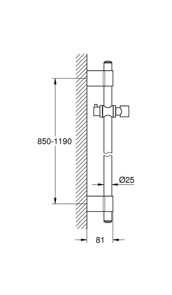 Grohe Rainshower Brausestange, 1150mm, mit FastFixation Plus, Chrom, 27136001-4