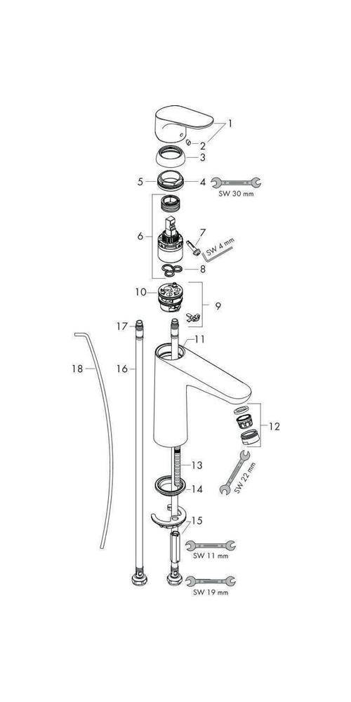 Hansgrohe Focus Einhebel-Waschtischmischer 100mm 5l/min mit Zugstangen-Garnitur, Chrom-3