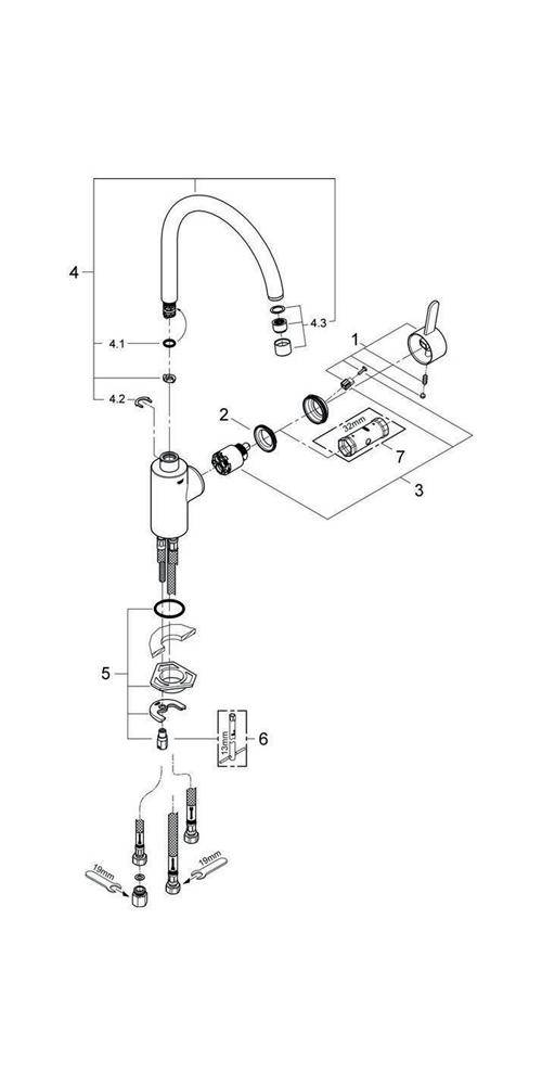 GROHE EH-Spültischbatterie EUROSMART C 1/2Zoll ho Ala ND chr-2