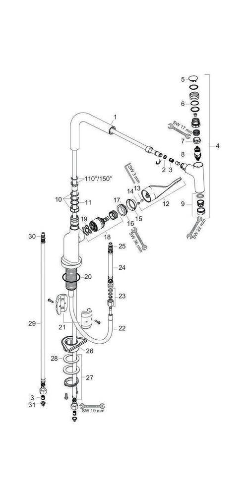 hansgrohe Einhebel-Spültischmischer Sel AXOR CITTE DN 15, mit-2