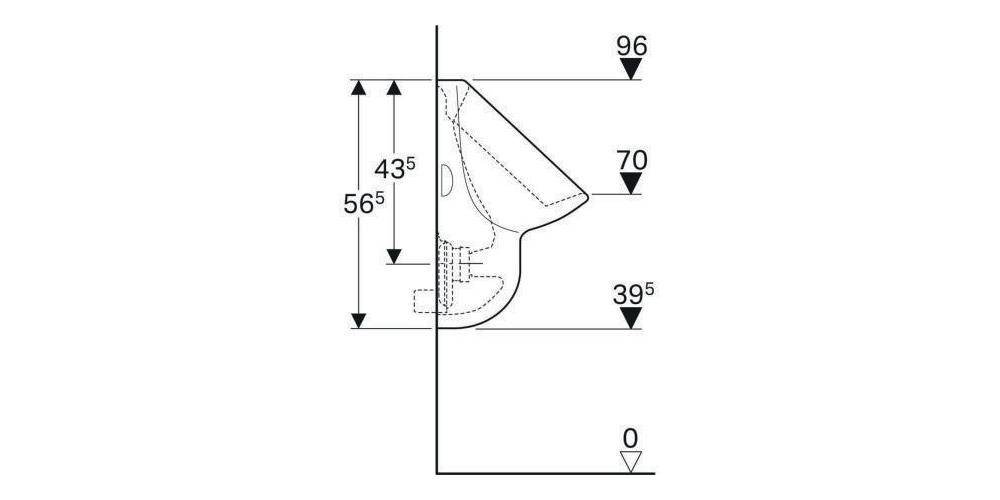 GE Aller Urinal, Zulauf von oben Abgang nach hinten oder unten, weiß-2