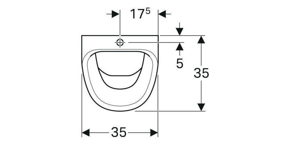 GE Aller Urinal, Zulauf von oben Abgang nach hinten oder unten, weiß-3