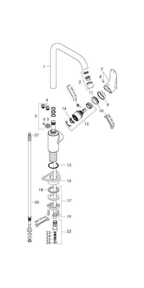 Einhebel-Küchenmischer 260 FOCUS DN 15 f offene Heißwasserbereiter chrom-2