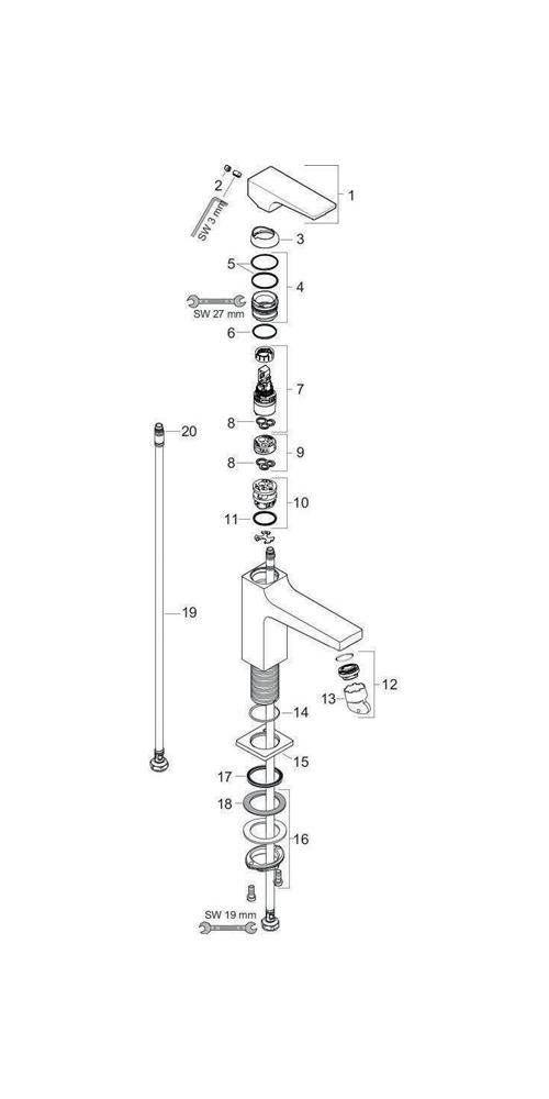 Hansgrohe Metropol Einhebel-Waschtischmischer 110mm, 5l/min, Hebelgriff, Push-Open Ablaufgarnitur, Chrom-2