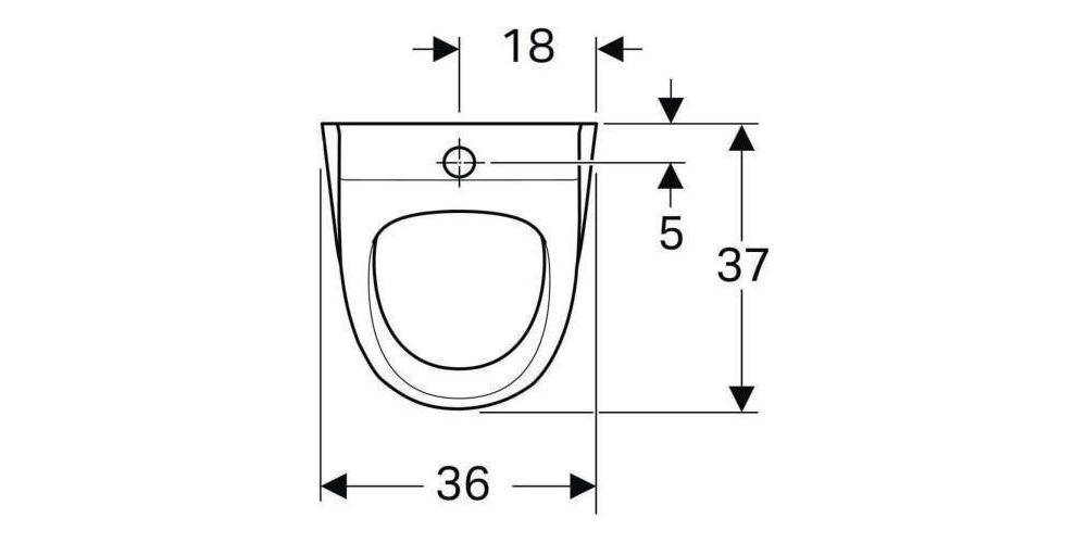GEBERIT Renova Urinal, Zulauf von oben Abgang nach hinten oder unten, weiß-3