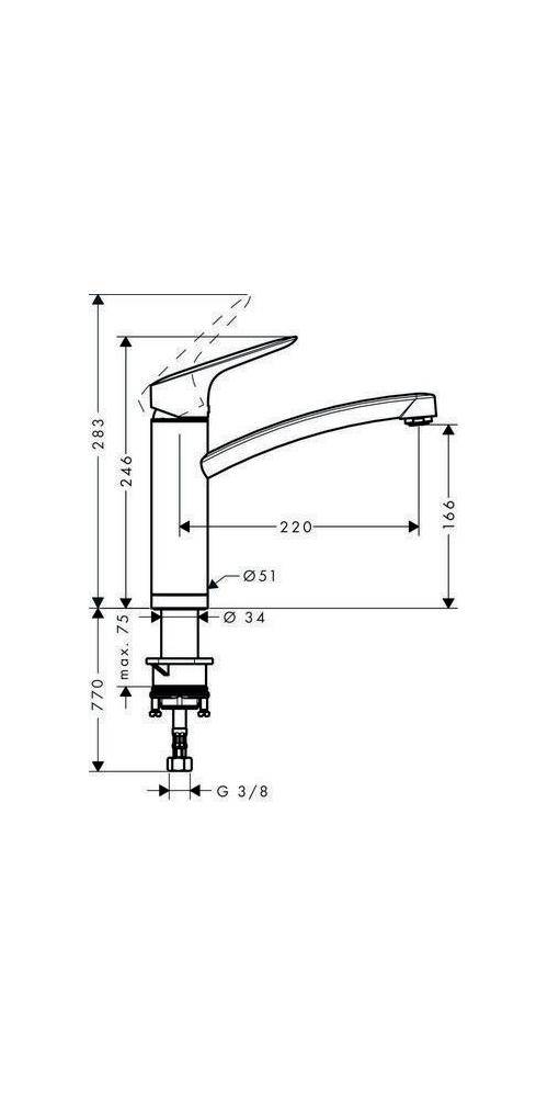 HG EH-Küchenmischer 160 LOGIS DN15 f Vorfenstermontage chr-1
