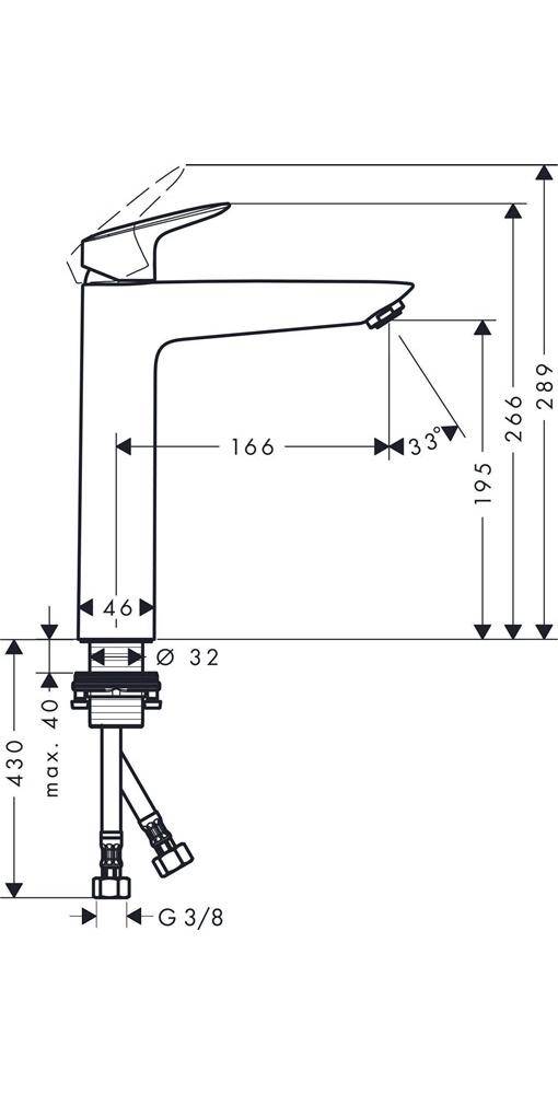 hansgrohe Logis Einhebel-Waschtischmischer 190mm 5l/min Chrom ohne Garnitur-1