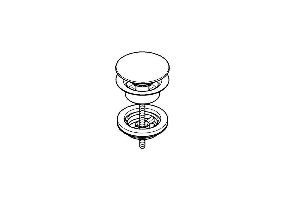 Grohe Ablaufgarnitur mit Klickverschluss, herausnehmbarer Stopfen, verschließbar, Supersteel, 65807DC0-2