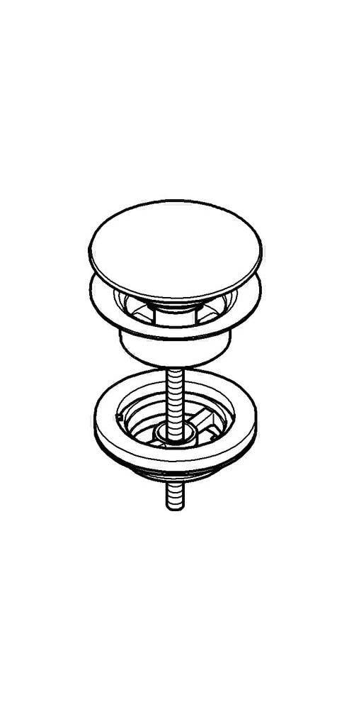 Grohe Ablaufgarnitur mit Klickverschluss, herausnehmbarer Stopfen, verschließbar, Supersteel, 65807DC0-3
