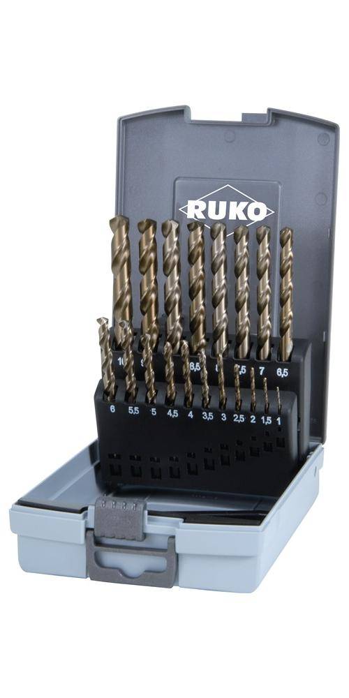 RUKO Spiralbohrersatz DIN 338 Typ VA Nenn-Ø 1-10x0,5 mm HSS-Co5 Gold