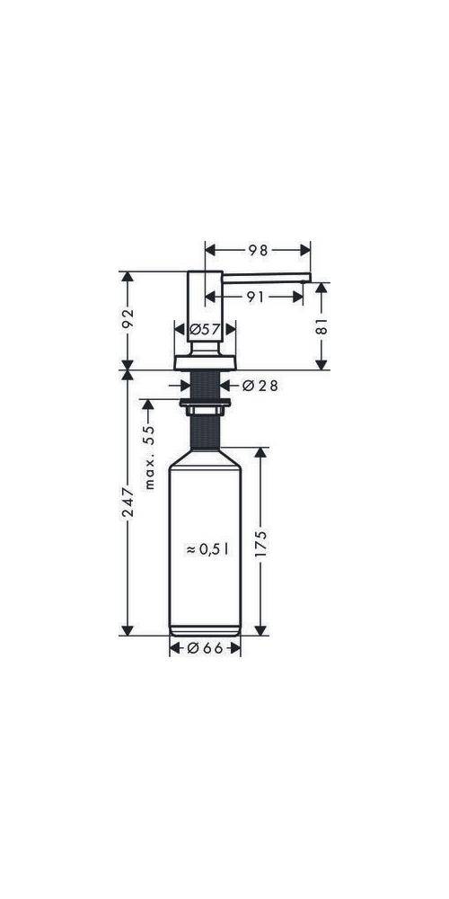 Hansgrohe Spülmittelspender/Lotionspender A51, Chrom, 40448000-2