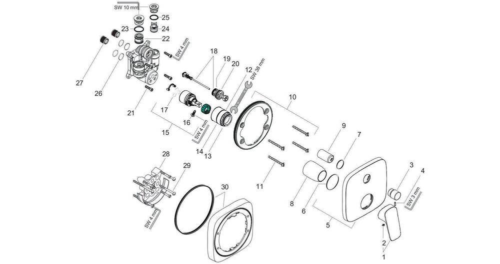 hansgrohe Logis Einhebel-Wannenmischer Unterputz 25,6l/min Chrom mit Sicherungskombination für iBox universal-2