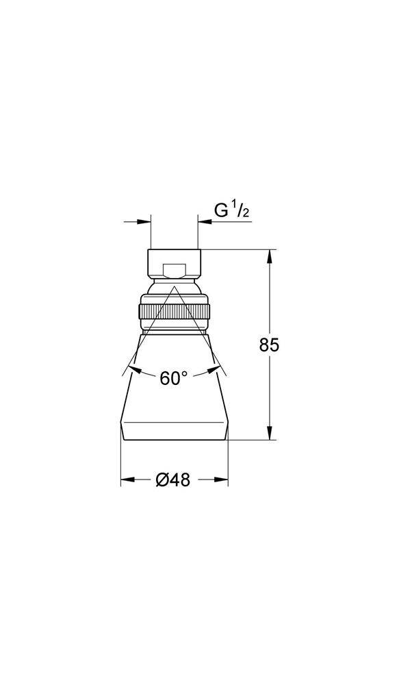 Grohe Relexa Plus 50 Kopfbrause, 1 Strahlart, Durchflussmenge einstellbar, Chrom, 28094000-1
