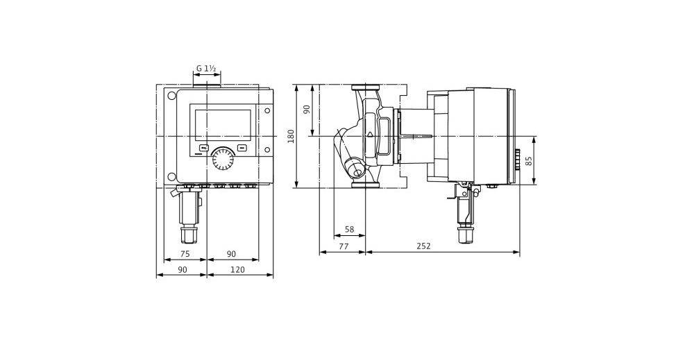 Wilo Hocheffizienzpumpe Stratos MAXO 25/0,5-6, Rp 1Zoll, 180mm, PN 10-1