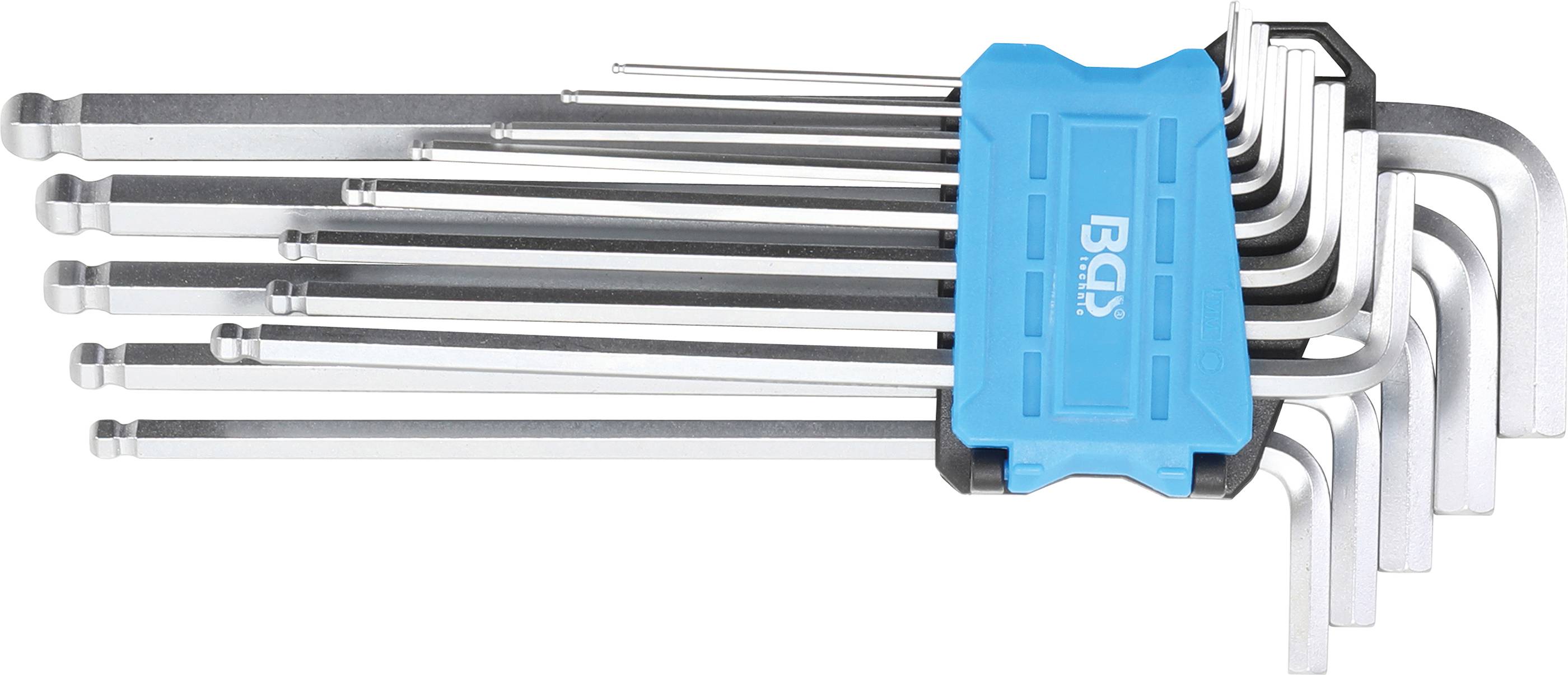 Winkelschlüssel-Satz extra lang Innensechskant/Innensechskant mit Kugelkopf 1,5 - 10 mm 13-tlg.-0