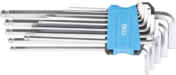 Winkelschlüssel-Satz extra lang Innensechskant/Innensechskant mit Kugelkopf 1,5 - 10 mm 13-tlg.
