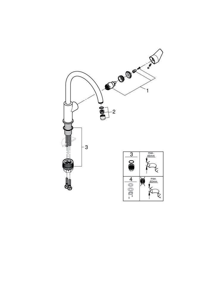 GROHE Einhand-Spültischarmatur BAUEDGE 1/2Zoll ho Ala chr-2