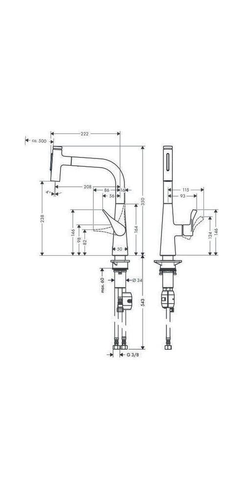 HG Spültischmischer 240 Select 2jet Ausziehbrause M7110-H240 chrom-2
