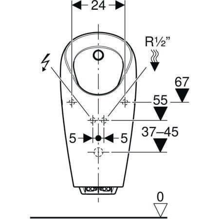 Geberit Urinal Selva mit integrierter Steuerung, Netzbetrieb-1