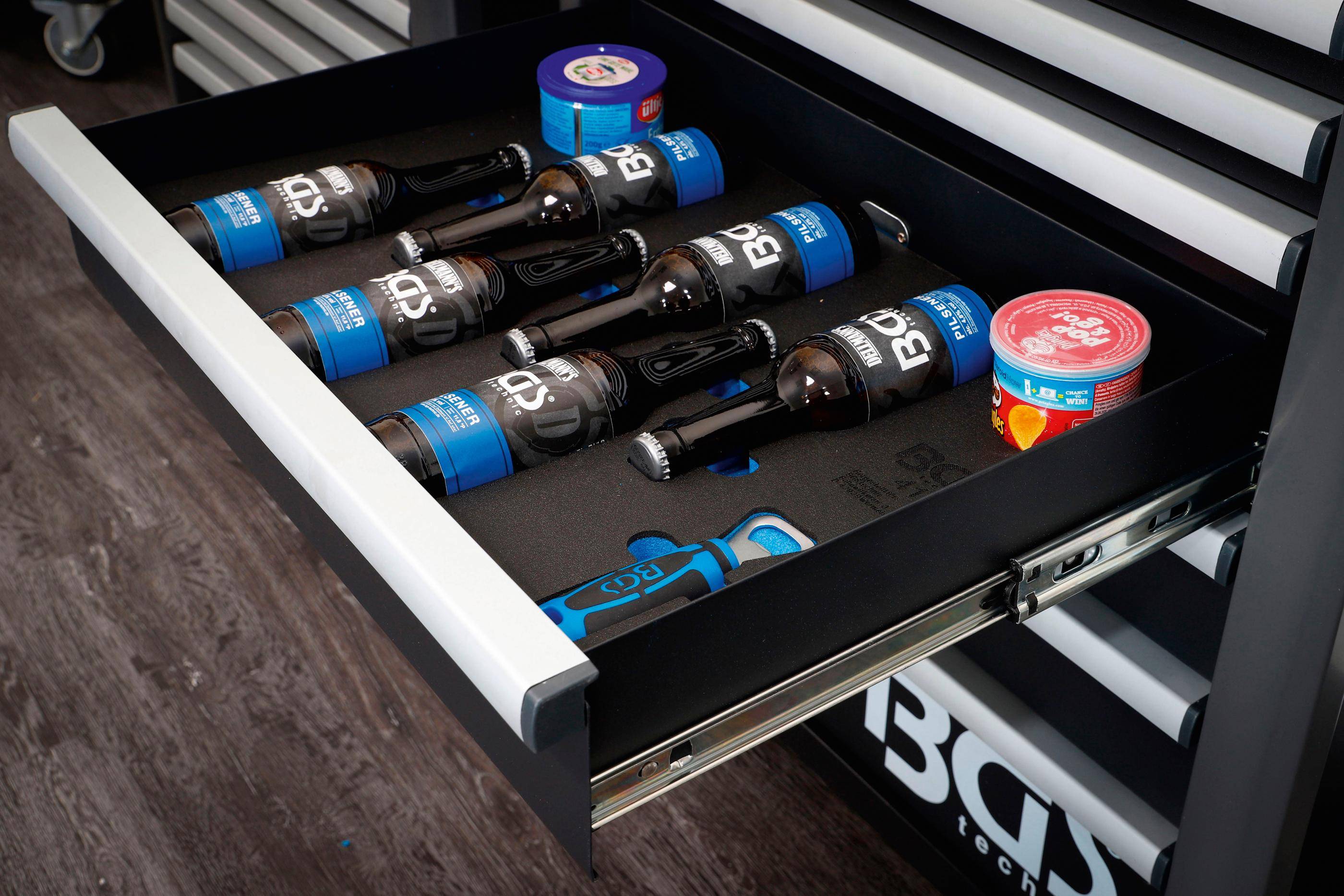 BGS technic Werkstattwageneinlage 3/3 | leer | für Bier, Chips,-2