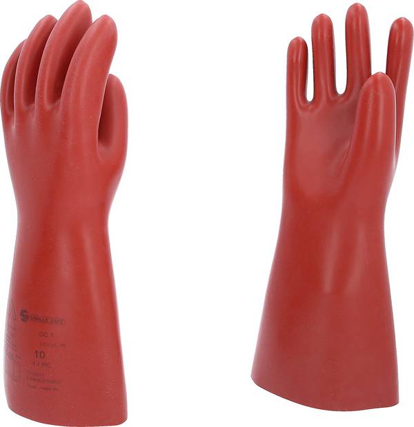 KS-Tools 117.0080 Elektriker-Schutzhandschuh mit S chutzisolierung, Größe 12, rot