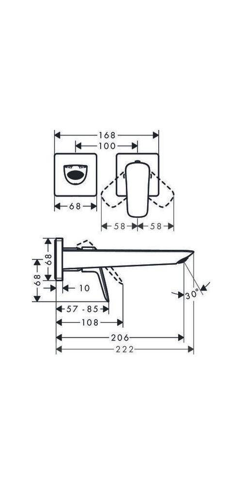 hansgrohe HG Fertigmontageset LOGIS f UP 2-Loch-Waschtischmischer Al-1