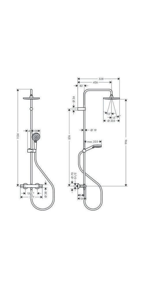 HG Showerpipe VERNIS Blend 200 1jet mit Brausethermostat chrom-1