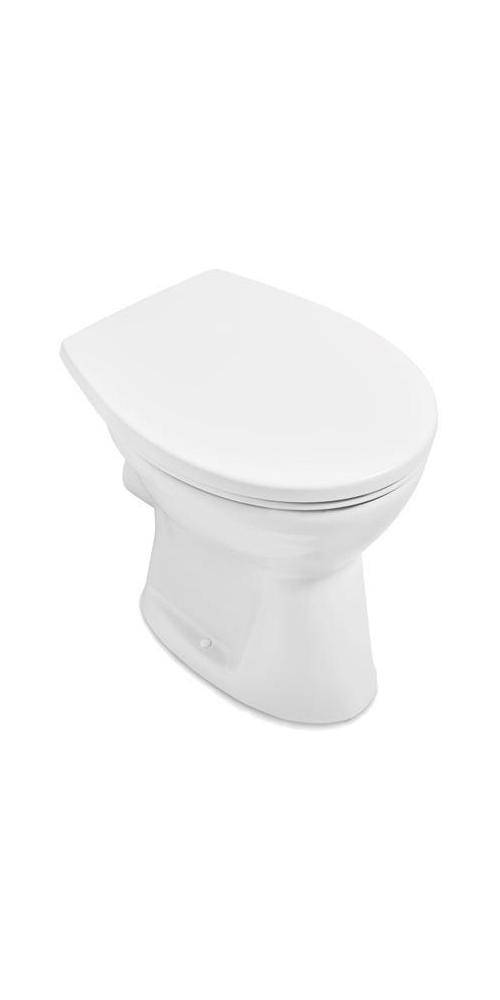 Villeroy & Boch Flachspül-WC spülrandlos O.novo 360x460x395mm Oval bodenstehend Abg. waager. Direct-Flush Weiß Alpin-0