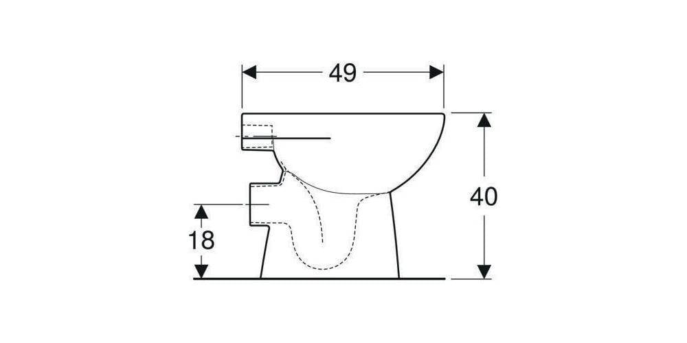 GE Renova Stand-WC Tiefspüler, Abg.horiz teilgeschl.Form, T:49cm, weiß-2