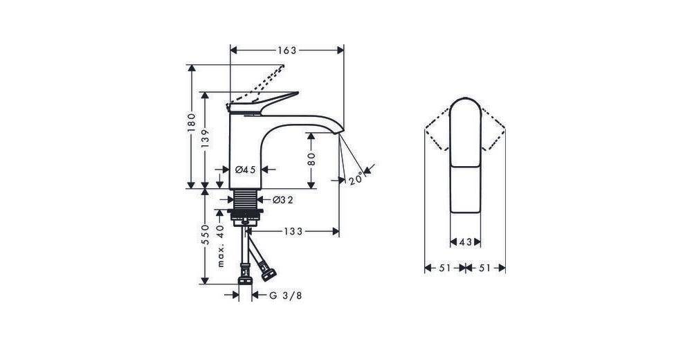 hansgrohe HG Einhebel-Waschtischmischer VIVENIS 80 ohne-1