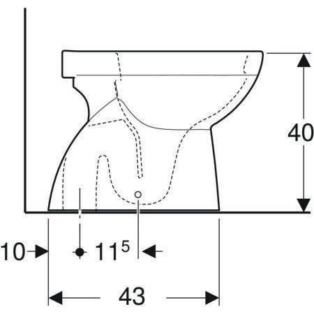 GE Renova Stand-WC Tiefspüler, Abg.verti teilgeschl.Form, Rimfree, weiß-3