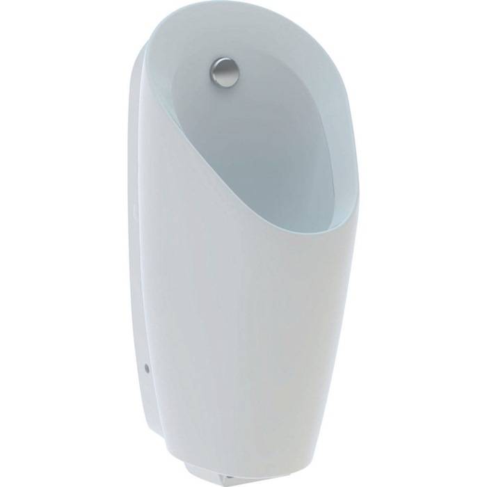 GE Preda Urinal, mit integr. Strg., Netz Zulauf hinten, weiß