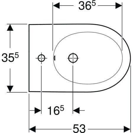 GE iCon Wandbidet, T:53cm mit Überlauf, weiß, KeraTect-6