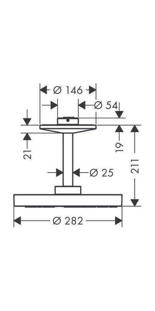 Kopfbrause AXOR ONE 280 2jet mit Deckenanschluss chrom-1