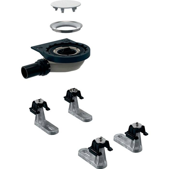 Geberit Duschwannenablauf f Setaplano Sperrwasserhöhe 30mm 4 Füße-0