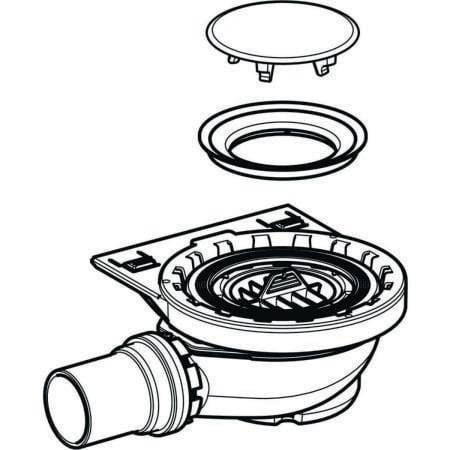 Geberit Duschwannenablauf für Setaplano, Sperrwasserhöhe 50mm-1