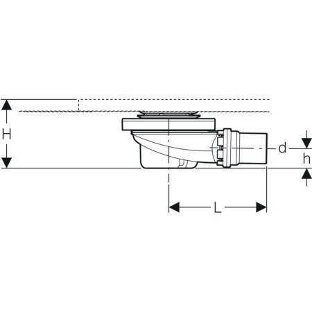 Geberit Duschwannenablauf für Setaplano, Sperrwasserhöhe 50mm-2