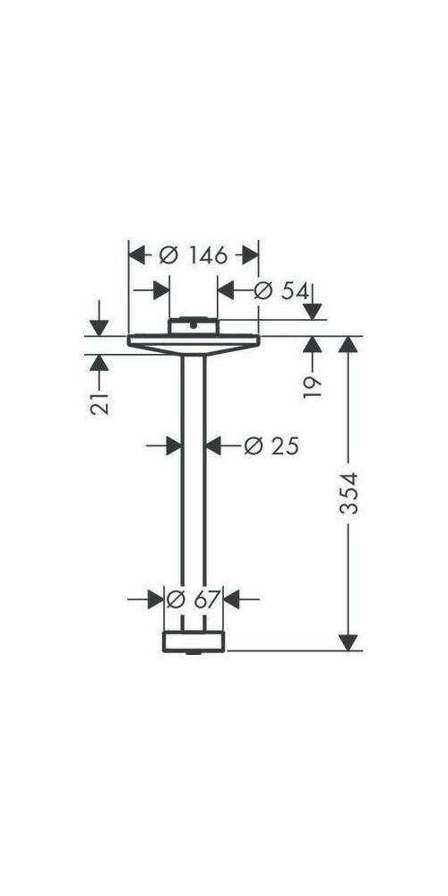 AXOR One Deckenanschluss 300 mm für Kopfbrause 280 2jet, Mattschwarz-1