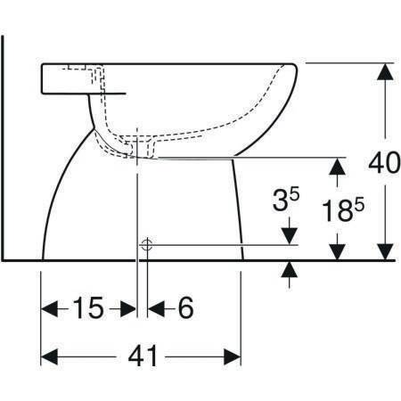 Geberit Standbidet RENOVA mit Überlauf, teilgeschlossen weiß-1